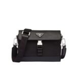 Prada Re Nylon And Saffiano Shoulder Bag Black 20Cm 2Vd053 2Dmh F0002 V Ooo