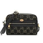Gucci Ophidia Shoulder Bag Gg Denim Mini Black 17Cm