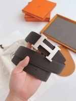 Hermes Belt Togo Swift Silver Buckle Brown 38Mm - Image 8