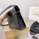 Saint Laurent Manhattan Small In Shiny Crocodile Embossed Leather Black Gold 24Cm 675626Dnd0W1000 - Image 4