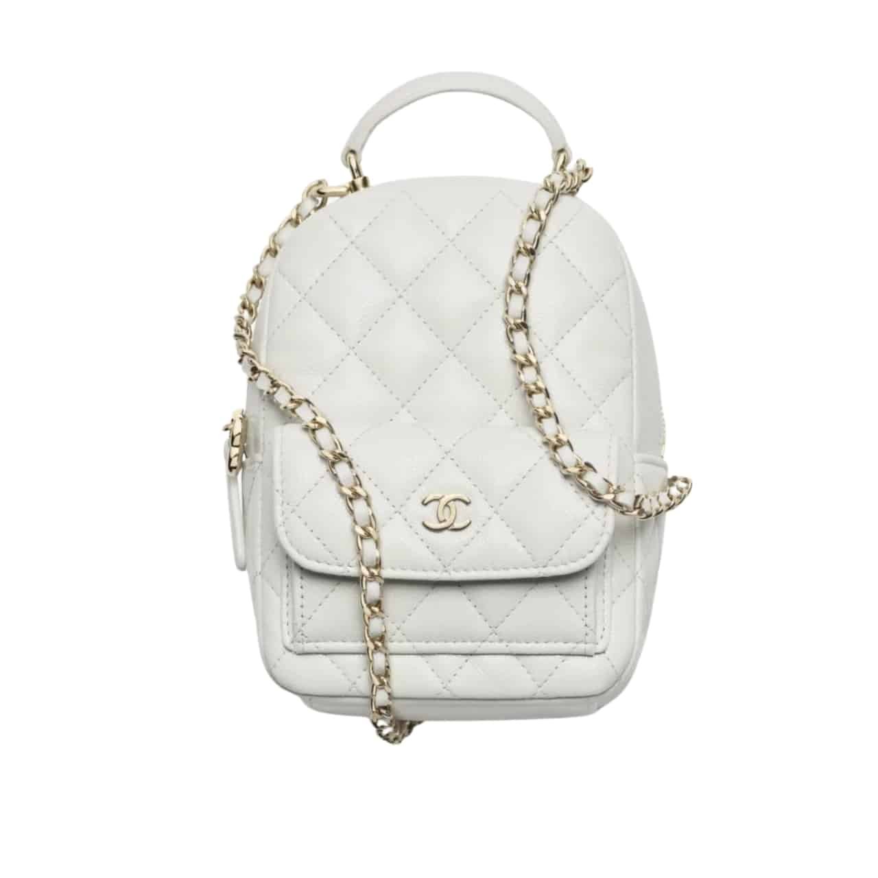 343-2-2 Chanel Classic Mini Backpack Light Gray 12Cm Ap3753 B10583 Naauh - Image 1