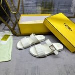 Fendi Feel Nappa Leather Slides White 8X8710Abohf1Svv - Image 2
