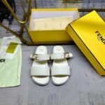 Fendi Feel Nappa Leather Slides White 8X8710Abohf1Svv - Image 3