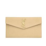 Saint Laurent Uptown Pouch In Grain De Poudre Leather Dark Beige 27Cm 5657391Gf0J2721
