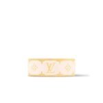 Louis Vuitton Nanogram Enamel Ring White M1565S