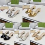 Gucci Nojum Women’s Slide Sandal Metallic Gold ‎817257 B8B00 8024 - Image 6