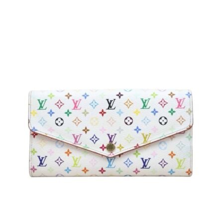 Louis Vuitton Sarah Wallet Monogram Multicolor White 19Cm