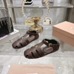 Miumiu Ruches Nappa Fisherman’s Sandals Briarwood 5E395E Efx F0Nbl F 005 - Image 4
