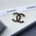 Chanel Cc Brooch Black With Many Small Stars - Image 3