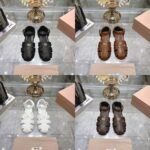 Miumiu Ruches Nappa Fisherman’s Sandals Briarwood 5E395E Efx F0Nbl F 005 - Image 6