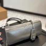 Prada Medium Leather Tote Bag Grey 27Cm - Image 4