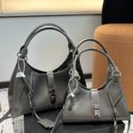 Prada Medium Leather Tote Bag Grey 27Cm - Image 5