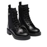 Prada Brushed Leather And Re Nylon Boots Black 1T782M 3Lf7 F0002 F B050