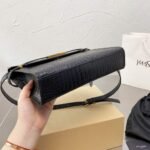 Saint Laurent Manhattan Small In Shiny Crocodile Embossed Leather Black Gold 24Cm 675626Dnd0W1000 - Image 8