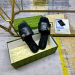 Gucci Women Slide Sandal With Double G Black 816330 Aaea2 1000 - Image 3