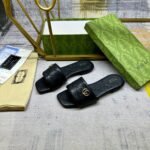 Gucci Women Slide Sandal With Double G Black 816330 Aaea2 1000 - Image 5