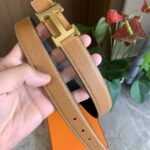 Summer Set: Hermes Garden Party 30 Handbag Canvas Orange And Belt Togo Swift Gold Buckle Brown - Image 4