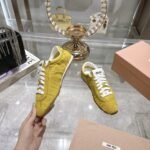 Miumiu Plume Suede Sneaker Yellow 5E114E 054 F0009 F 006 - Image 5