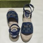 Gucci Women’s Flatform Espadrille With Horsebit Dark Blue 817228 Fad9U 4246 - Image 5
