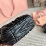 Miumiu Wander Matelassé Nappa Hobo Bag Black 20Cm 5Bc125 An88 F0002 V Ooy - Image 5