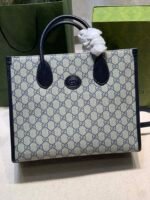 Gucci Tote Bag With Interlocking G Beige And Blue 31Cm 659983 K9Gsn 4075 - Image 2