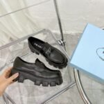 Prada Monolith Brushed Leather Loafers Black 2De129 B4L F0002 - Image 6