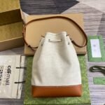 [Super Vip 1:1] Gucci Mini Shoulder Bag With Print Cotton Linen Canvas Brown 23Cm ‎777166 Facv3 8455 - Image 6