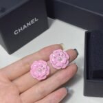 Gift Set: Chanel Classic Double Flap Bag Silver Hardware Light Pink 25Cm With Camellia Earrings Pink Abg218 B21624 U3368 - Image 5