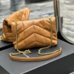 Saint Laurent Toy Puffer In Nappa Leather Light Brown 22Cm 7593371El072760 - Image 3