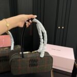 Miumiu Beau Top Handle Tratan Bag Loden Green 27Cm - Image 2