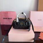 Miumiu Arcadie Matelassé Nappa Bag Black 22Cm 5Bb142 N88 F0002 V Oon - Image 2