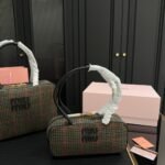 Miumiu Beau Top Handle Tratan Bag Loden Green 27Cm - Image 4