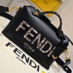 Fendi By The Way Medium Boston Bag Elaphe Black 28Cm - Image 3