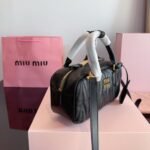 Miumiu Arcadie Matelassé Nappa Bag Black 22Cm 5Bb142 N88 F0002 V Oon - Image 4