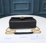 Saint Laurent Envelope Small In Quilted Grain De Poudre Embossed Leather Gold Black 21Cm 600195Bow911000 - Image 5