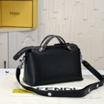 Fendi Women By The Way Regular Leather Boston Bag Black 28Cm - Image 3