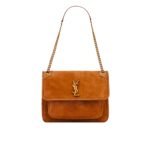 Saint Laurent Niki Baby Chain Bag In Suede Brown 28Cm 6237483