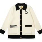 Gucci Knit Cotton Wool Cardigan With Patch Beige - Image 2