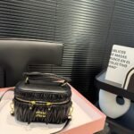 Miumiu Matelassé Nappa Shoulder Bag Black 19Cm 5Bh226 N88 F0002 V Ooo - Image 3