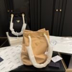 Prada Mariner Re Nylon Small Bucket Bag Camel Brown 22Cm 1Be082 2Hg8 F0040 V Ooo - Image 2