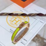 Hermes Mini Clic Kelly Bracelet Green And Rose Gold H200004Fo4Spm - Image 6
