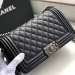 Chanel Boy Medium Handbag Silver Hardware Black 25Cm A67086 Y09953 94305 - Image 2