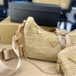 Prada Re-Edition 2005 Raffia Bag Tan 1Bh2042A2Tf0018Vv9L - Image 4