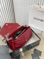 Saint Laurent Loulou Small Chain Bag In Quilted “Y” Leather Wine Red - Image 5