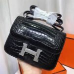 [Super Vip 1:1] Hermes Constance Shiny Black 19cm - Image 5