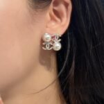 Chanel Stud Earrings Glass Pearls Silver Abf730 B20573 U0937 - Image 5