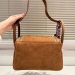 Hermes Limited Edition Gold Veau Doblis And Swift Grizzly Lindy 30 With Palladium Hardware - Image 3
