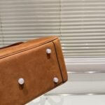 Hermes Limited Edition Gold Veau Doblis And Swift Grizzly Lindy 30 With Palladium Hardware - Image 5