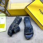 Fendi Sunshine Ff Denim Flatform Slides Blue 8R8515Aosif1Pze - Image 4