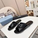 Prada Brushed Leather Slides Black 1Xx768 055 F0002 F 005 - Image 3